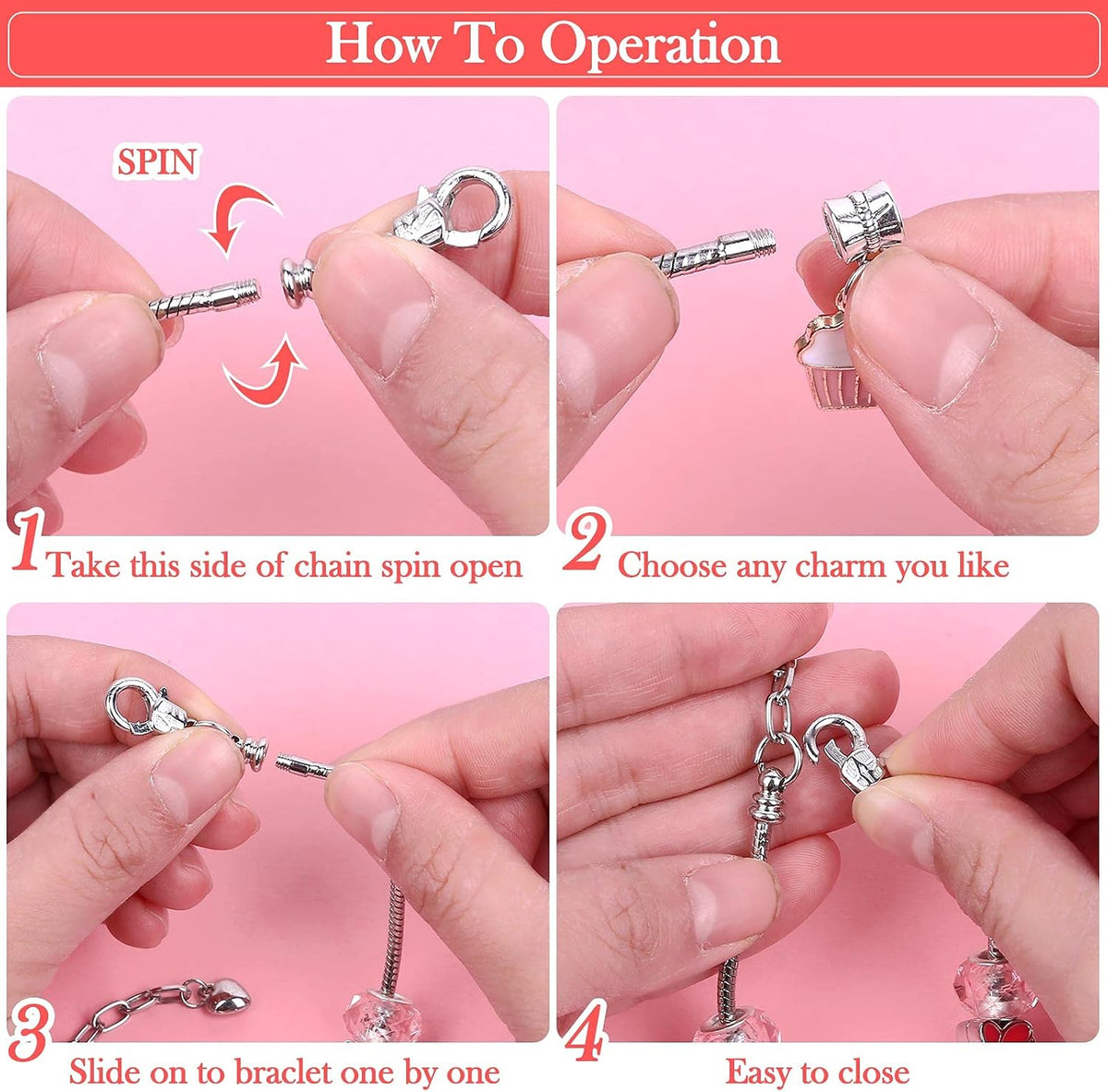002DIY Charm Bracelet 150 Pieces Mixed-Style Jewelry Making Kit, Necklace Craft Set with Beads, Pendants and Chains for Creative Handmade