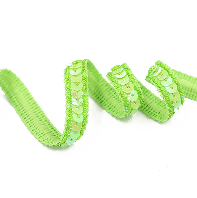 HB008 Sequins Ribbon Lace Trim 10 yards 13mm Sequin Fabric For Dress Clothes Headdress Bridal Sewing Accessories DIY