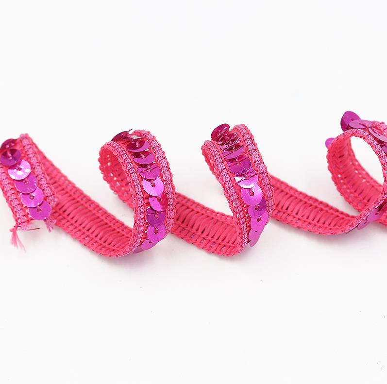 HB008 Sequins Ribbon Lace Trim 10 yards 13mm Sequin Fabric For Dress Clothes Headdress Bridal Sewing Accessories DIY