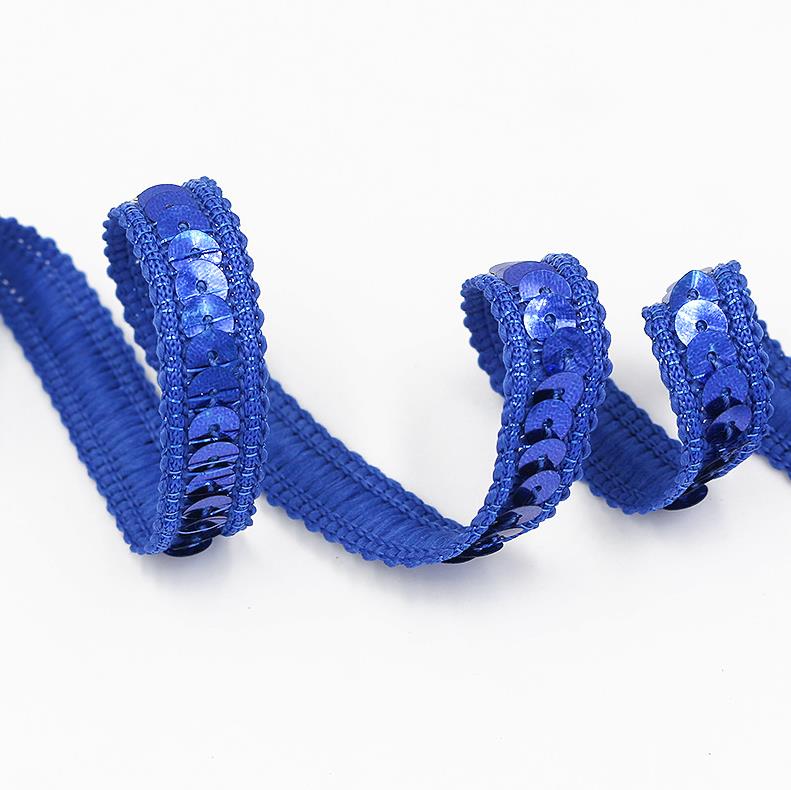 HB008 Sequins Ribbon Lace Trim 10 yards 13mm Sequin Fabric For Dress Clothes Headdress Bridal Sewing Accessories DIY