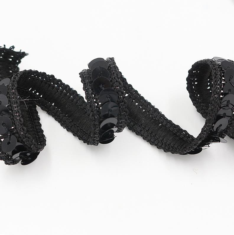 HB008 Sequins Ribbon Lace Trim 10 yards 13mm Sequin Fabric For Dress Clothes Headdress Bridal Sewing Accessories DIY