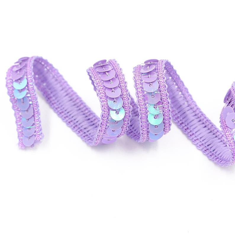 HB008 Sequins Ribbon Lace Trim 10 yards 13mm Sequin Fabric For Dress Clothes Headdress Bridal Sewing Accessories DIY