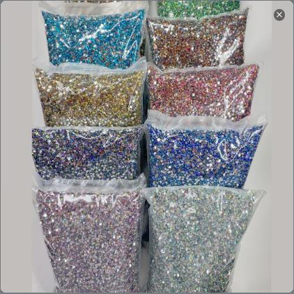 RH006 Rhinestone crystal rainbow Flatback Round silver back mermaid color nail article Nails Grooming