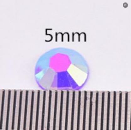 RH006 Rhinestone crystal rainbow Flatback Round silver back mermaid color nail article Nails Grooming