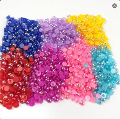 HP015 half beads AB COLOR half pearls Imitation Pearls Half Ball Flatback Bead Loose Beads Gem Scrapbook Craft DIY Decorations Anniversary Daily Engagement