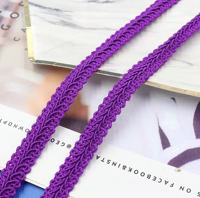 HB009 Polyester Lace Trim Ribbon Centipede 10 Yards 12mm Braided Lace DIY Craft Sewing Accessories Wedding Decoration Fabric Curve Lace