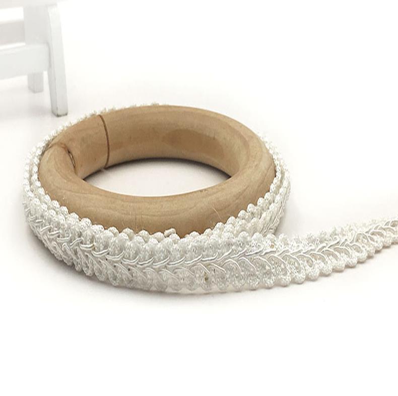 HB009 Polyester Lace Trim Ribbon Centipede 10 Yards 12mm Braided Lace DIY Craft Sewing Accessories Wedding Decoration Fabric Curve Lace