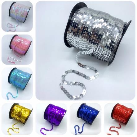 HB010 Colorful Sequins Shiny Faceted 10Yards/Lot 6mm Loose Sequins Paillettes Sewing Wedding Crafts DIY Scrapbooking Pendant