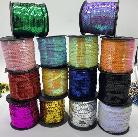 HB010 Colorful Sequins Shiny Faceted 10Yards/Lot 6mm Loose Sequins Paillettes Sewing Wedding Crafts DIY Scrapbooking Pendant
