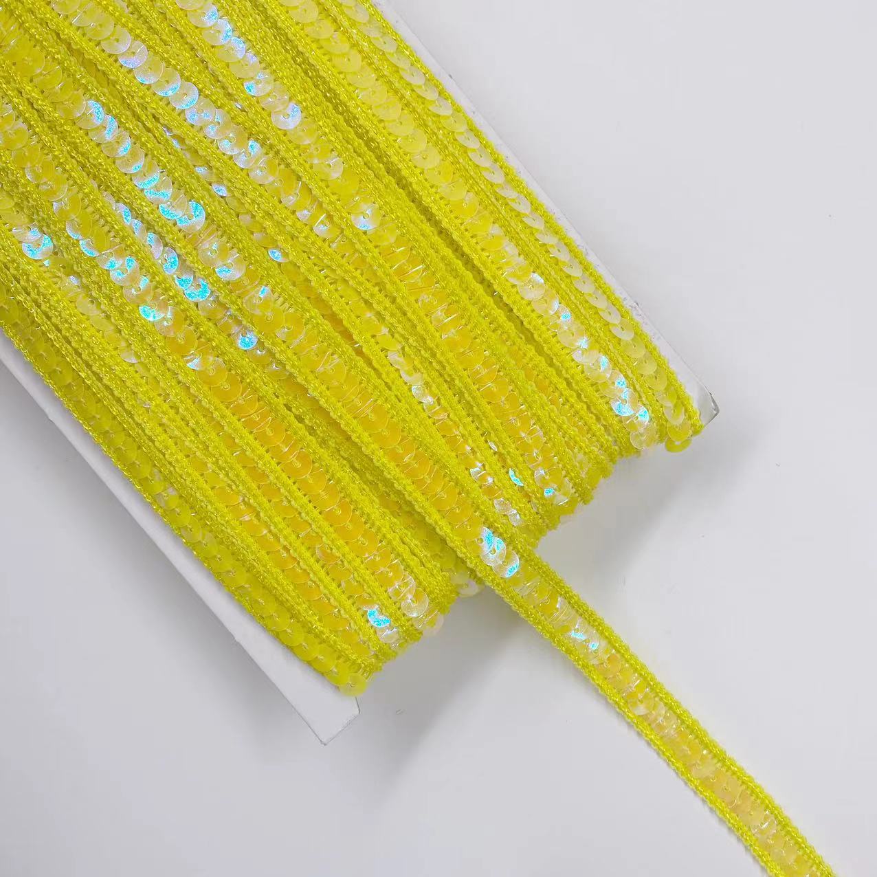 HB008 Sequins Ribbon Lace Trim 10 yards 13mm Sequin Fabric For Dress Clothes Headdress Bridal Sewing Accessories DIY
