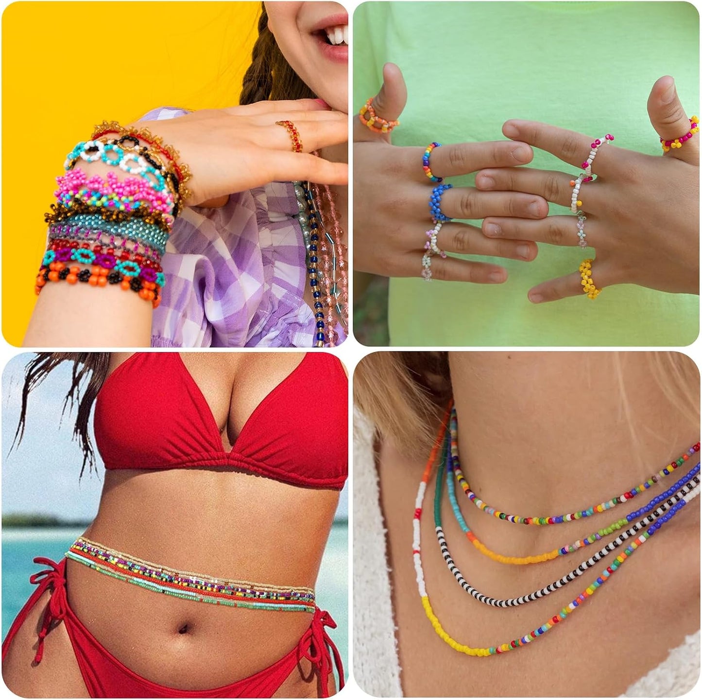 3mm Seed Beads for Jewelry Making, 39 Colors Small Beads for Bracelets