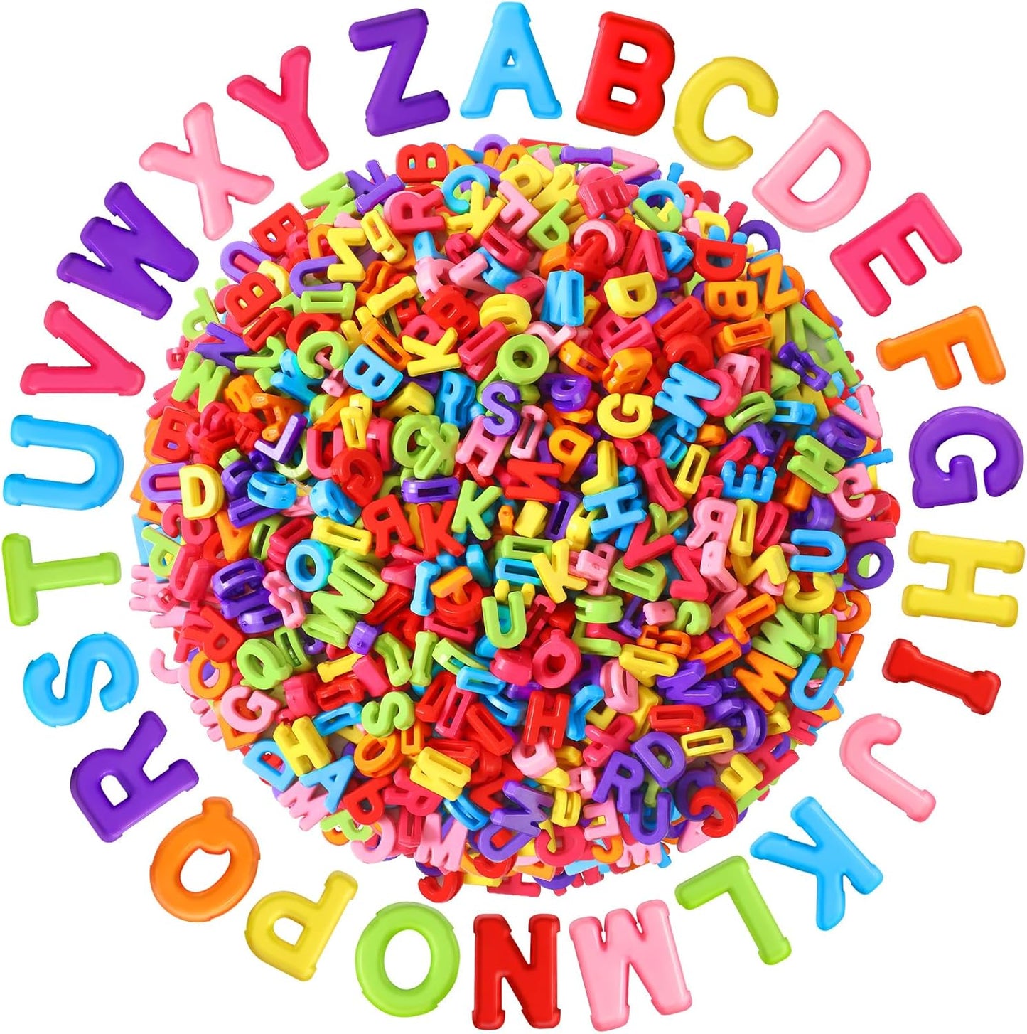 700Pcs Large Alphabet Letter Beads for Keychains Chunky Crafts | Colorful Acrylic Plastic,for Keychains Bracelets and Shoelaces,Large Hole Shape for Easy Threading
