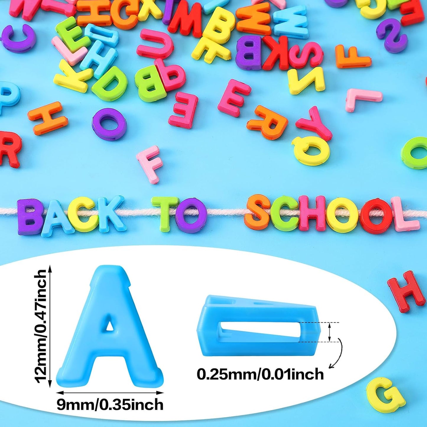 700Pcs Large Alphabet Letter Beads for Keychains Chunky Crafts | Colorful Acrylic Plastic,for Keychains Bracelets and Shoelaces,Large Hole Shape for Easy Threading