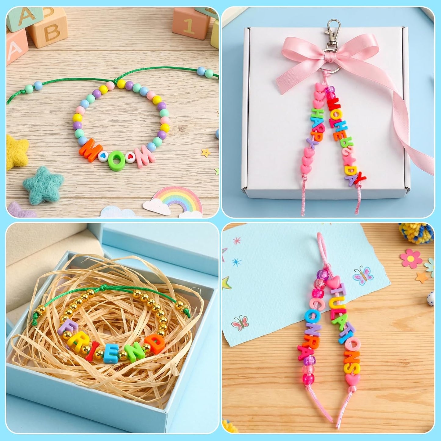 700Pcs Large Alphabet Letter Beads for Keychains Chunky Crafts | Colorful Acrylic Plastic,for Keychains Bracelets and Shoelaces,Large Hole Shape for Easy Threading