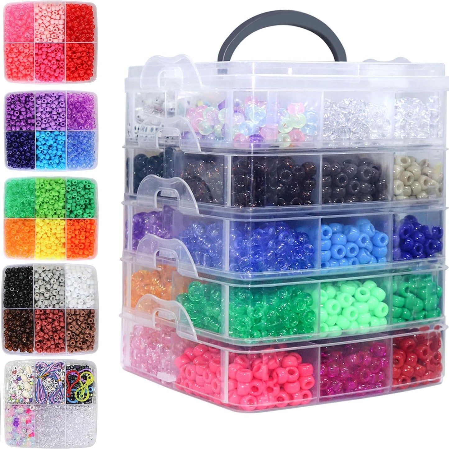 002Beads for Necklace Jewelry Making Hair Braiding,Bracelets Making Kits, Craft and Gift for Girls