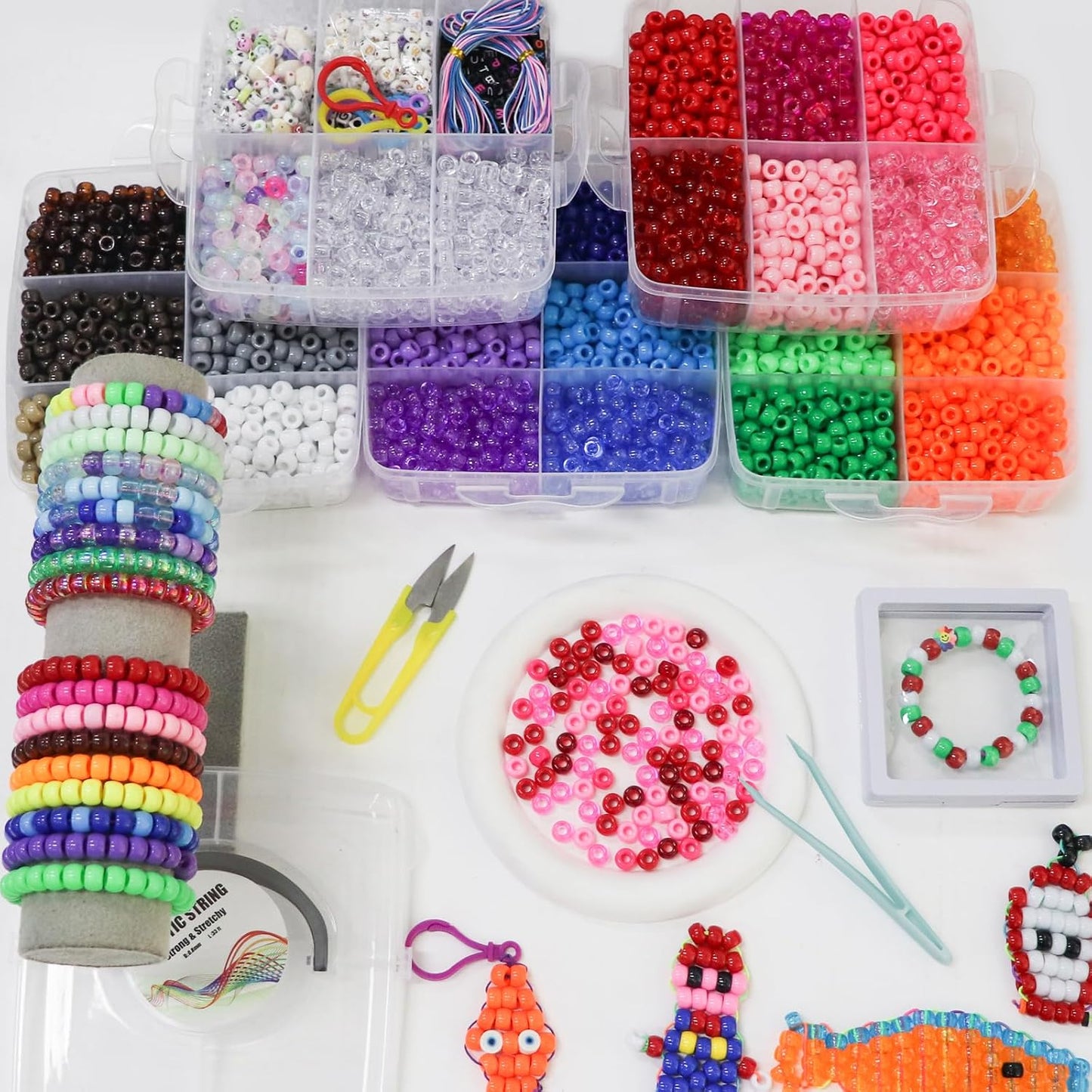 002Beads for Necklace Jewelry Making Hair Braiding,Bracelets Making Kits, Craft and Gift for Girls