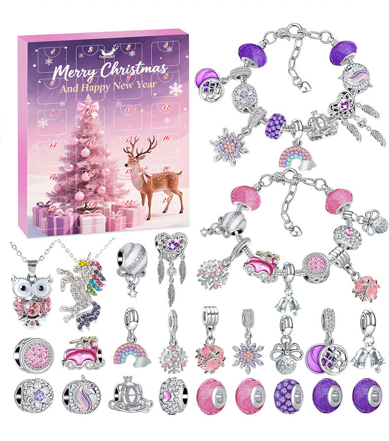 1 set blind box for Christmas Gift Countdown Calendar Advent Jewelry Blind Box Earrings Necklace Bracelet Gift Box