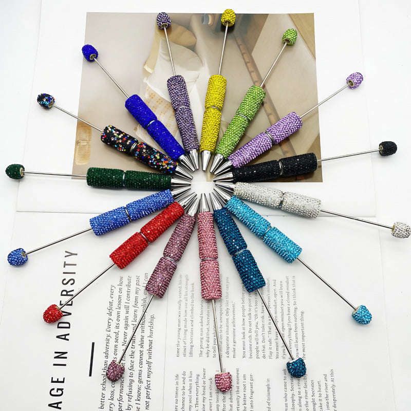 50pcs Rhinestone Beads Pens,color random mix, Diamond Ballpoint, for DIY Journaling,
