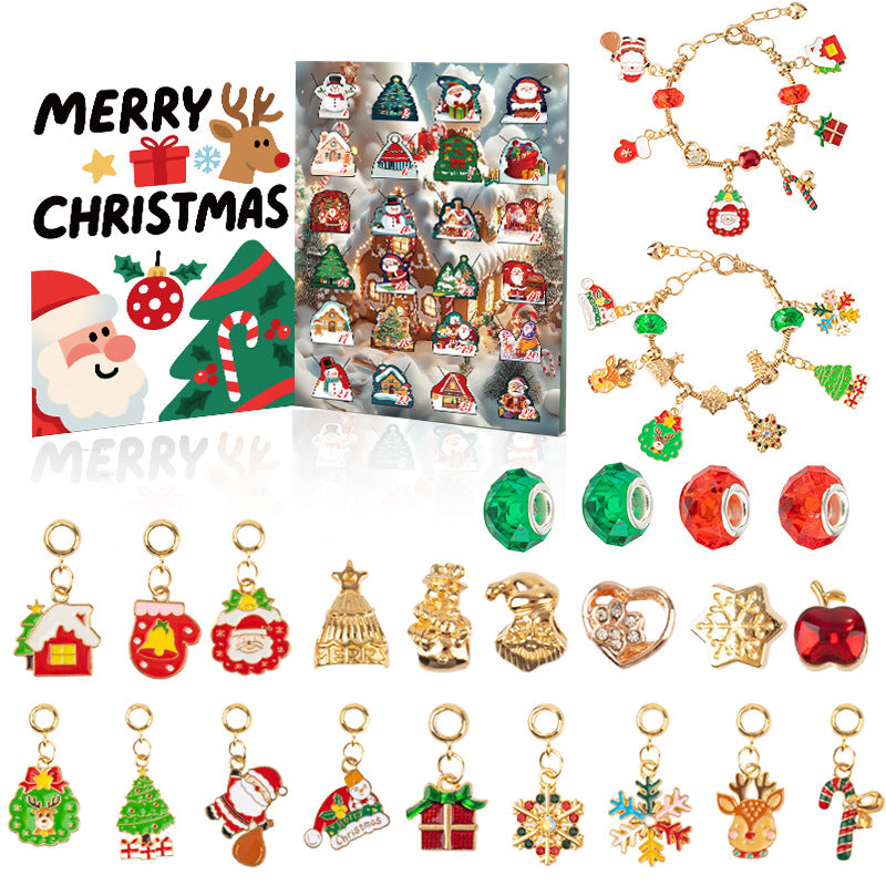 1 set blind box for Christmas Gift Countdown Calendar Advent Jewelry Blind Box Earrings Necklace Bracelet Gift Box