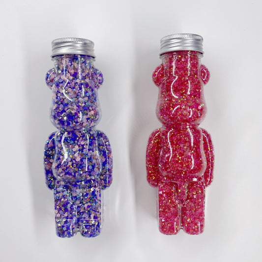 RH008 Rhinestone in Bear Soldier bottle Nail Art Crystal Flatback Round Nails Grooming