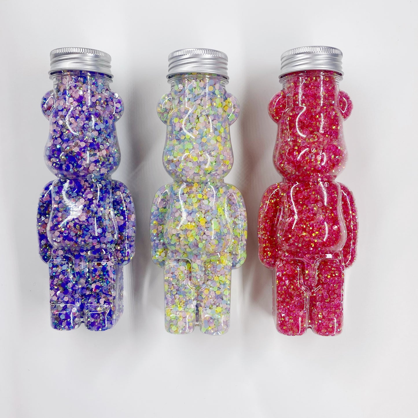 RH008 Rhinestone in Bear Soldier bottle Nail Art Crystal Flatback Round Nails Grooming