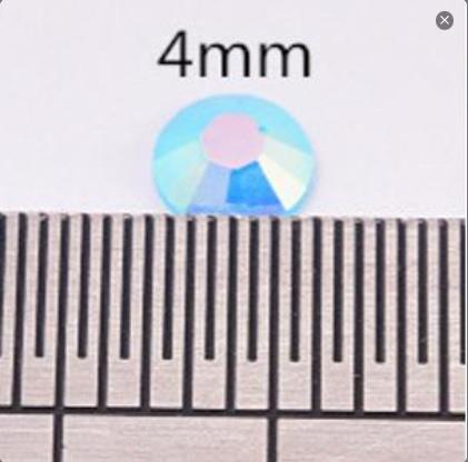 RH006  Rhinestone crystal rainbow Flatback Round silver back mermaid color nail article Nails Grooming