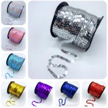 HB010 Colorful Sequins Shiny Faceted 10Yards/Lot 6mm  Loose Sequins Paillettes Sewing Wedding Crafts DIY Scrapbooking Pendant