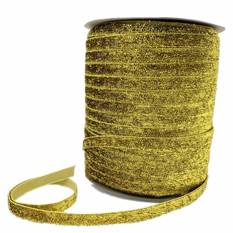 HB007 Khaki Glitter Velvet Ribbon 10 yards 3/8 "10mm Headband Clips Bow Decoration