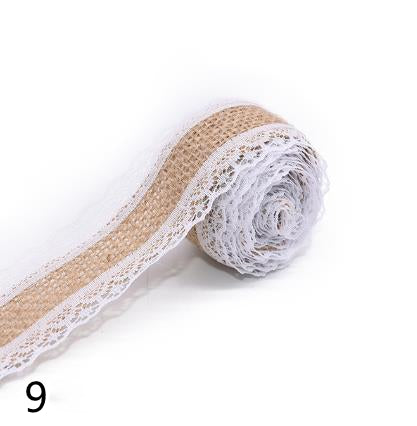 HB005 Lace Ribbon Natural Jute 5M Jute Burlap Roll Vintage Rustic Wedding Decoration Hessian Ribbon Party Supplies