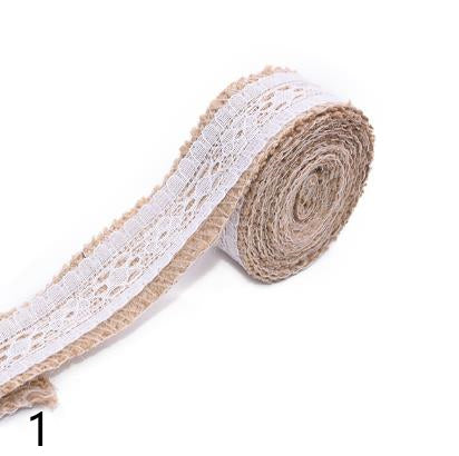 HB005 Lace Ribbon Natural Jute 5M Jute Burlap Roll Vintage Rustic Wedding Decoration Hessian Ribbon Party Supplies