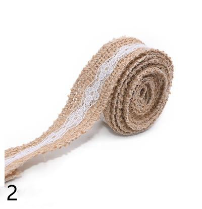 HB005 Lace Ribbon Natural Jute 5M Jute Burlap Roll Vintage Rustic Wedding Decoration Hessian Ribbon Party Supplies