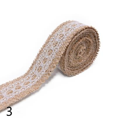 HB005 Lace Ribbon Natural Jute 5M Jute Burlap Roll Vintage Rustic Wedding Decoration Hessian Ribbon Party Supplies