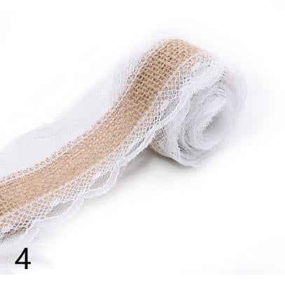 HB005 Lace Ribbon Natural Jute 5M Jute Burlap Roll Vintage Rustic Wedding Decoration Hessian Ribbon Party Supplies