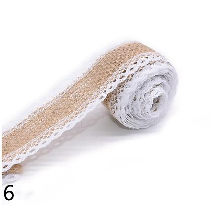 HB005 Lace Ribbon Natural Jute 5M Jute Burlap Roll Vintage Rustic Wedding Decoration Hessian Ribbon Party Supplies