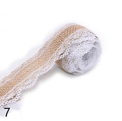 HB005 Lace Ribbon Natural Jute 5M Jute Burlap Roll Vintage Rustic Wedding Decoration Hessian Ribbon Party Supplies