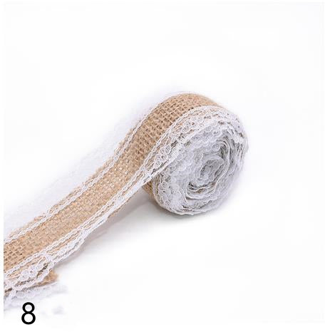 HB005 Lace Ribbon Natural Jute 5M Jute Burlap Roll Vintage Rustic Wedding Decoration Hessian Ribbon Party Supplies