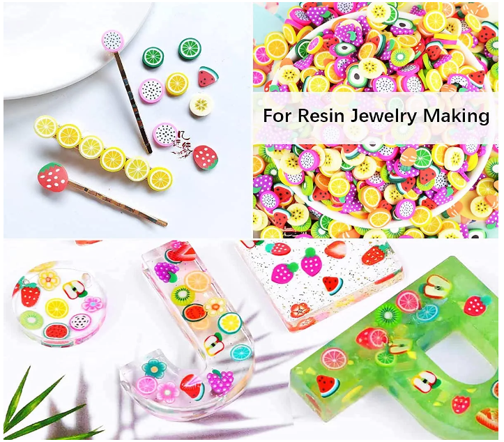 RH034 Slices Charms 10 designs for Resin Polymer Clay Slime Making 3D Nail Art Lip Gloss Supplies Cellphone Decoration Accessories