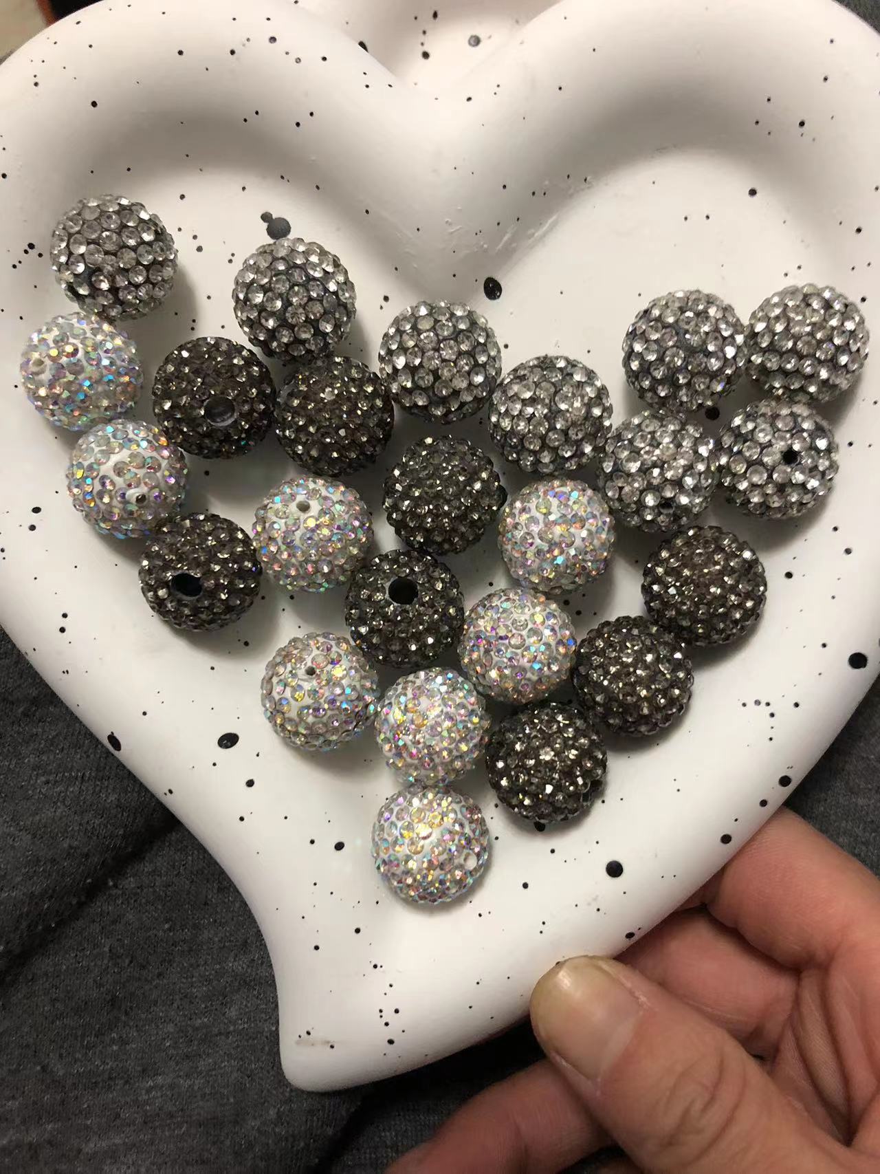 048 Crystal Rhinestone 16mm Clay Beads Clay Pave Disco Ball Clay Beads for Jewelry Making