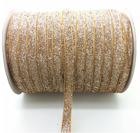 HB007 Khaki Glitter Velvet Ribbon 10 yards 3/8 "10mm Headband Clips Bow Decoration