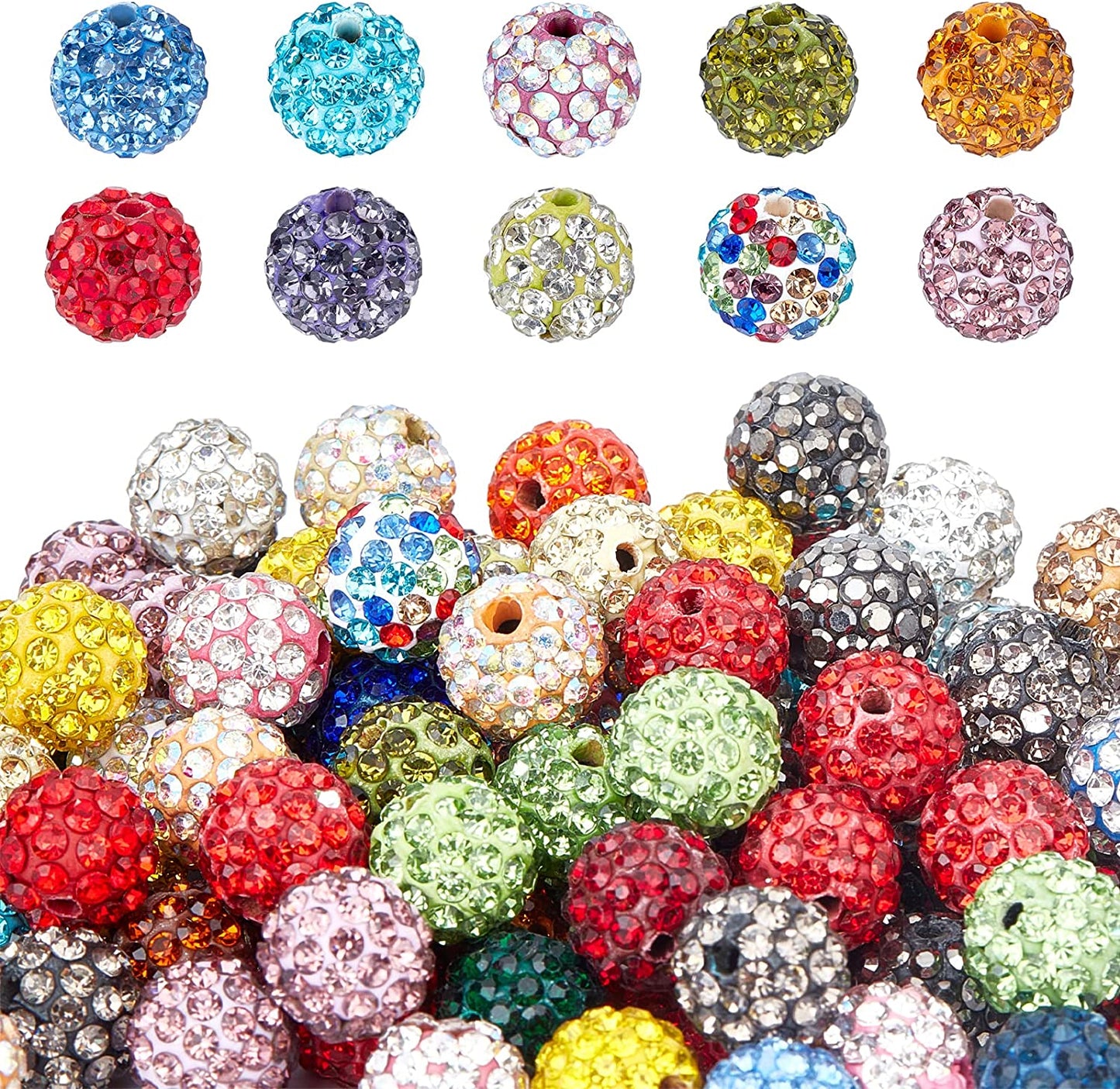 048 Crystal Rhinestone 16mm Clay Beads Clay Pave Disco Ball Clay Beads for Jewelry Making