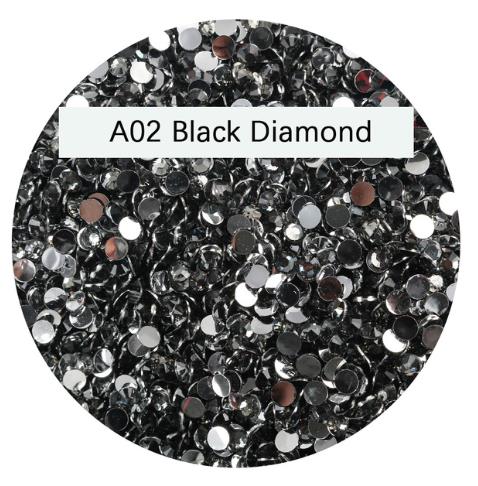 RH001 Rhinestones non-AB Color Nail Art Crystal Flatback Round silver bottom solid color