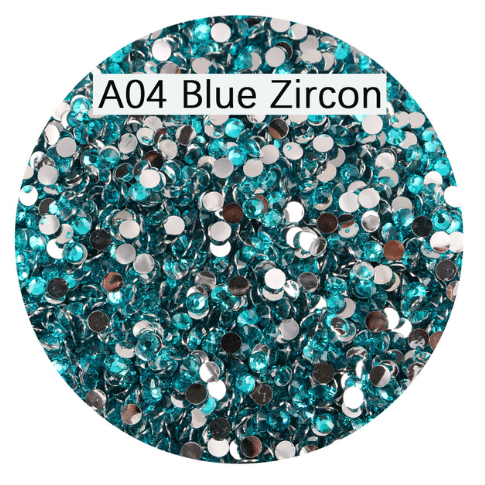 RH001 Rhinestones non-AB Color Nail Art Crystal Flatback Round silver bottom solid color