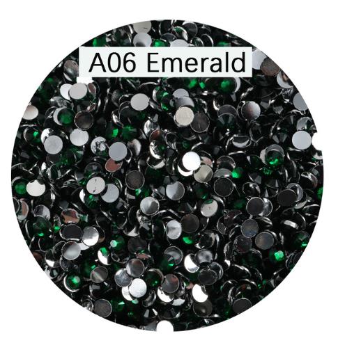 RH001 Rhinestones non-AB Color Nail Art Crystal Flatback Round silver bottom solid color