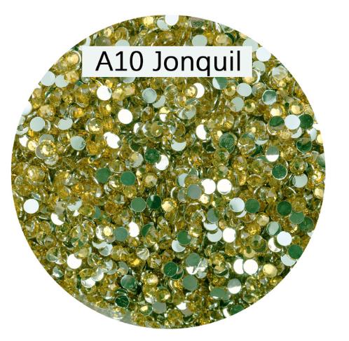 RH001 Rhinestones non-AB Color Nail Art Crystal Flatback Round silver bottom solid color