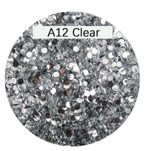 RH001 Rhinestones non-AB Color Nail Art Crystal Flatback Round silver bottom solid color