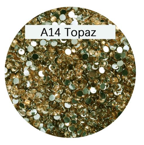 RH001 Rhinestones non-AB Color Nail Art Crystal Flatback Round silver bottom solid color