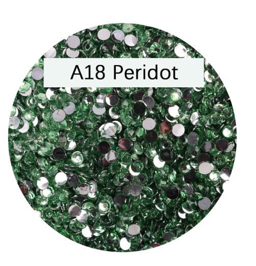 RH001 Rhinestones non-AB Color Nail Art Crystal Flatback Round silver bottom solid color