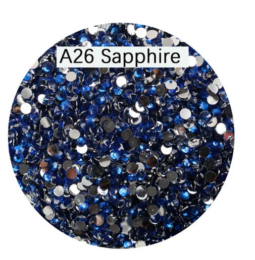 RH001 Rhinestones non-AB Color Nail Art Crystal Flatback Round silver bottom solid color