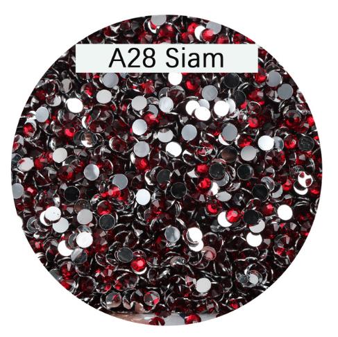 RH001 Rhinestones non-AB Color Nail Art Crystal Flatback Round silver bottom solid color