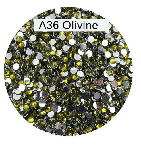 RH001 Rhinestones non-AB Color Nail Art Crystal Flatback Round silver bottom solid color